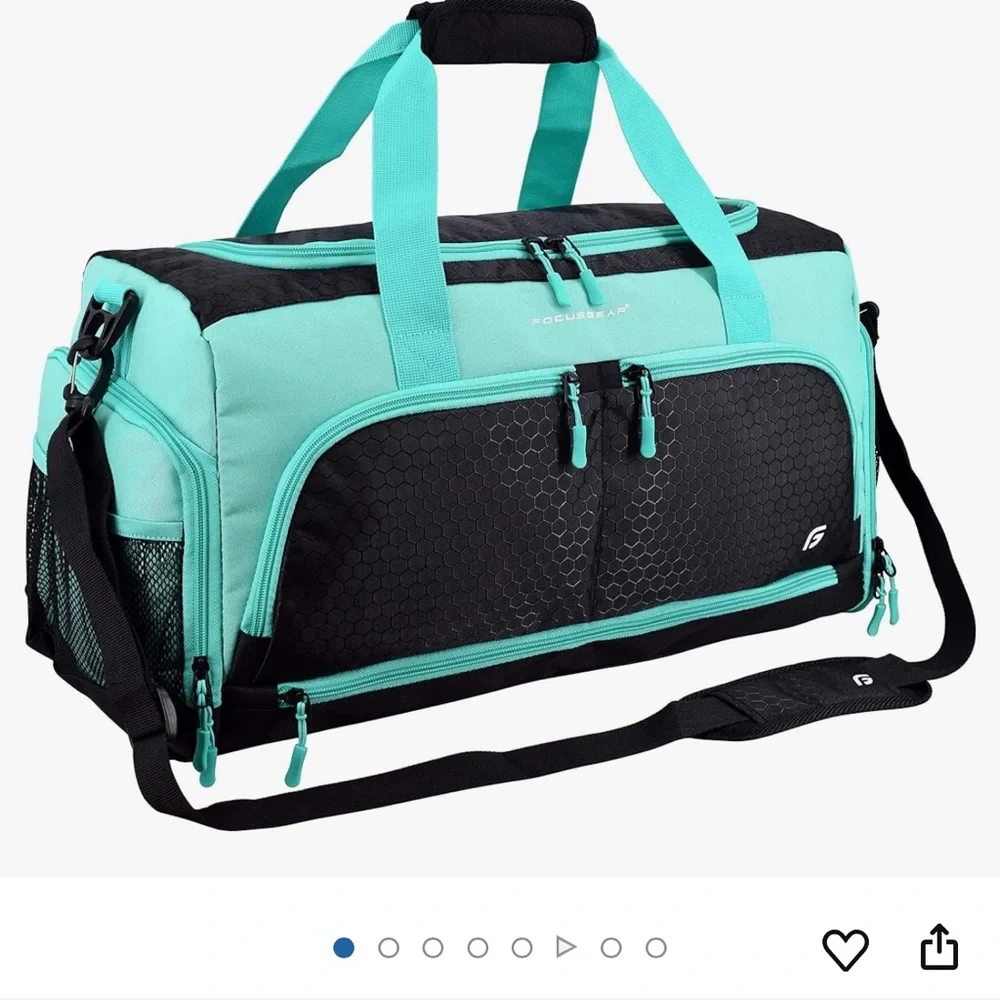 Aqua and Black gym bag